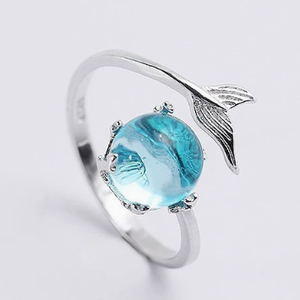 LT-ED1119 Set in Argento Sterling 925, Design Minimalista a Bolle di <span class=keywords><strong>Sirena</strong></span>, Super Fatato, Aperto, <span class=keywords><strong>Coda</strong></span> di Pesce da Principessa <span class=keywords><strong>Sirena</strong></span>, Lacrime di <span class=keywords><strong>Sirena</strong></span> - Product Image 4