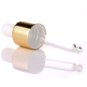 Din 18/410 Din 18/415หยดปิเปตแก้วเรียบเงาทองหรือเงินอลูมิเนียมหมวก - Product Image 2