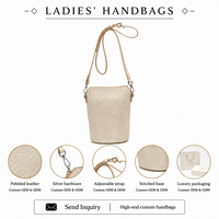 Sac à main mini pour femme en cuir motif litchi, sac seau avec doublure en polyester, sac à bandoulière, collection Printemps 2026, sac tendance pour femme