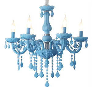 Prix d'usine éclairage décoratif d'hôtel style nordique bleu cristal design européen lustre de luxe - Product Image 4