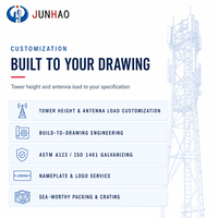 Pabrik Menara Baja Galvanis Celup Panas Produksi Turnkey 25m 35m 45m Produsen Perakitan Menara Base Station