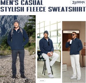Veste polaire à fermeture éclair quart homme, pull-over polaire à manches longues et demi-fermeture éclair, sweat-shirt de golf thermique - Product Image 6