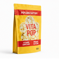 Sachet Doypack Personnalisé Imprimé en Plastique pour Popcorn, Biscuits et Snacks, avec Fermeture Ziplock Scellée en Mylar