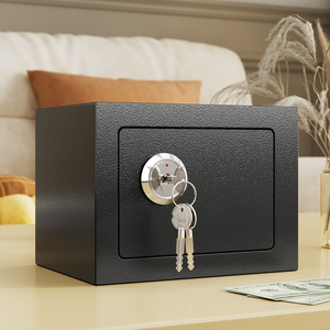 Mini Caja Fuerte Metálica con Llave, Caja <span class=keywords><strong>de</strong></span> Seguridad Pequeña para Dinero y Banco <span class=keywords><strong>de</strong></span> Ahorros para Niños, para Uso en Interiores/Exteriores, Dimensiones 170x230x170mm - Product Image 2