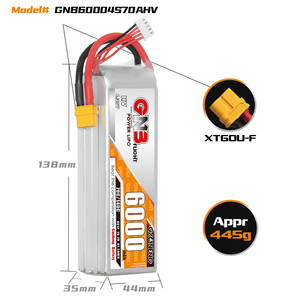 GNB GAONENG LiHV 6000mah 4S 15.2V 70C 140C XT60 RC LiPo แบตเตอรี่ 300-Cycle สำหรับ RC รถเรือซอฟท์แพ็ค - Product Image 3