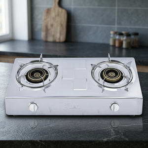 Estufa de Gas Portátil de 2 Quemadores con Panel de Acero Inoxidable de Color y Soporte de Hierro Fundido para Uso en Mesa de RV - Product Image 6