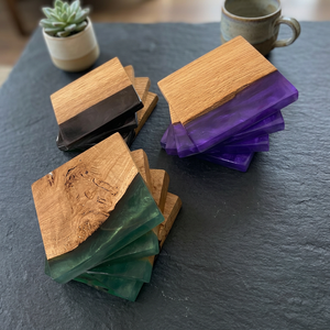 Posavasos de Madera de Acacia con Resina Epoxi de Lujo Personalizado, Protector de Tazas para Mesa, Decoración del Hogar, Mejor Precio - Product Image 1
