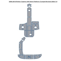 Tapis de pont en mousse EVA imitation teck pour plateforme de bain et cockpit de bateau Rinker Captiva 246 (2008-2010), style SeaDek MarineMat, auto-adhésif