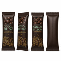 Sachets d'emballage alimentaire plats individuels en Mylar avec fenêtre, de qualité supérieure, pour chocolats, dragées au cacao, accompagnement de café et cadeaux