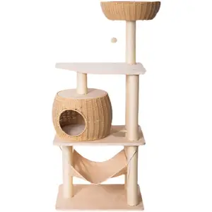 Ротанговая башня для котят, мебель, плюшевый чехол, сизаль, столб, дерево для кошек