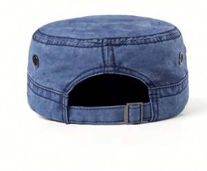 Chapeau de soleil décontracté pour homme, style vintage, en coton lavé, à calotte plate, idéal pour l'été – Nouvelle collection très prisée - Product Image 4