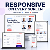 Conception de site web de page d'accueil pour événements avec système d'inscription et diffusion en direct pour la promotion de conférences, plateforme de billetterie en ligne