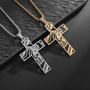 Collar con Cruz y Corona <span class=keywords><strong>de</strong></span> Espinas <span class=keywords><strong>de</strong></span> Jesús ARNAN, Acero Inoxidable, Joyería Religiosa Cristiana Devocional, Regalo para Mujeres y Hombres - Product Image 3