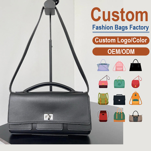 Genuine <b>Leather</b> Turn-Lock Mini Satchel, OEM/ODM Custom Factory, Women's Edgy Crossbody Purse - Product Image 2