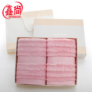 Ensemble de serviettes en fibre de bambou Xinshang, 3 pièces, douces, absorbantes, sans peluches, pour cadeaux d'affaires, logo personnalisable - Product Image 2