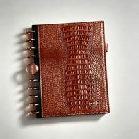 Carnet à spirales en cuir PU personnalisé avec pages rechargeables, disques métalliques, journal, agenda, logo, cadeau