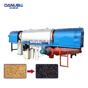 Fabricant de machines compactes de fabrication de charbon de bois, four de carbonisation automatique continu pour la coque de riz - Product Image 1