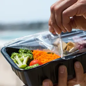HSQY Preço Barato Hot Sales Plastic CPET Food Tray Recipientes Plásticos Com Tampa Para Embalagem De Alimentos Congelados