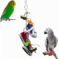 Petit pendentif suspendu en plastique interactif pour cage à oiseaux en bois écologique pour jouets à mâcher pour animaux de compagnie fournitures de mouvement