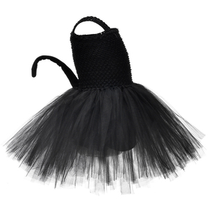 Costume di Halloween per Bambine, Vestito da Gatta Nera in 3 Pezzi, Abito Tutu per Travestimento, Costume di Carnevale e Halloween - Product Image 5