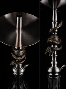 Chicha de luxe en forme d'œuf de dragon argenté, sculpture en métal, base en verre, style russe et arabe, pour KTV et salons, vente en gros OEM - Product Image 2