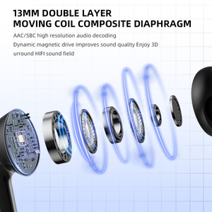 Écouteurs sans fil TWS, écouteurs Bluetooth 5.4, écouteurs <span class=keywords><strong>de</strong></span> jeu, faible latence 30 ms, son surround 3D, transducteur 13 mm, décodage AAC SBC, Type-C, IPX5, OEM - Product Image 2