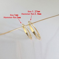 Bagues remplies d'or 14K Minimalisme Marteau Anneaux plats Individualité mince Cercle permanent Bague en or mince pour femmes