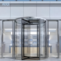 Porte tournante automatique Entrée circulaire en verre commerciale Entrée extérieure d'un immeuble de bureaux