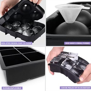 <span class=keywords><strong>Bac</strong></span> à glaçons empilable en silicone, grand moule à glace carré, 6 compartiments, plateau flexible avec couvercle pour congélateur, sans BPA - Product Image 3