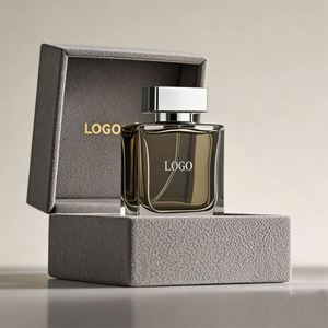 Customizable Logo Clear Glass Perfume <b>Bottle</b> 30ml 50ml 100ml <b>Empty</b> with Black Square Cap - Product Image 1