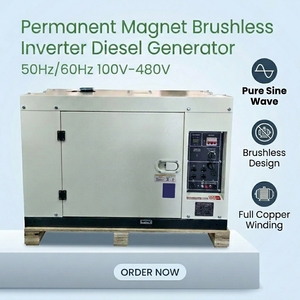 Générateur diesel à onduleur de puissance continue personnalisable, silencieux, à aimant permanent sans balais, 5KW 8kW 10kW 12KW 15kW 8kVA 10kVA 12kVA 15kVA 20kVA - Product Image 1