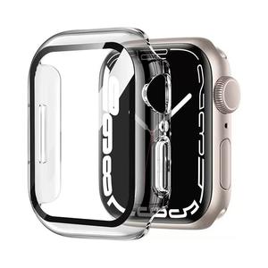 Étui de montre PC personnalisé tendance, protection d'écran en verre trempé transparent anti-rayures 9H pour Apple Watch S10 S11 Ultra 40/42/46/49mm - Product Image 1