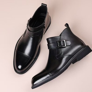 Men's Genuine Leather casual <b>shoes</b> Breathable <b>Height</b> <b>Increasing</b> Soft Anti-Slippery Waterproof Rubber Outsole for Autumn/Winter - Product Image 3