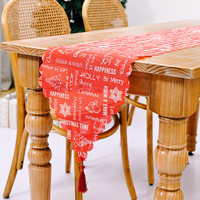 Nouvelles décorations de Noël, nappes imprimées en lin, chemins de table, accessoires de décoration de table