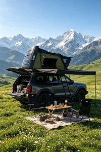 Tente de toit pour <span class=keywords><strong>camping</strong></span>-<span class=keywords><strong>car</strong></span> avec coque en ABS, tente de <span class=keywords><strong>camping</strong></span> imperméable, design à ouverture rapide, tente de toit, accessoires 4x4 - Product Image 5