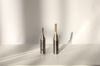 Fraise conique à 2 dents en carbure monobloc JanDli CNC 6mm/20mm/60mm avec revêtement doré pour le traitement du bois et de l'aluminium, compatible avec les routeurs CNC