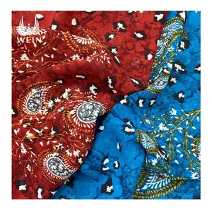 WI-A08 100% polyester dress fabric women paisley print chiffon georgette fabric in stock