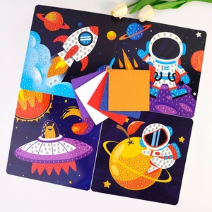 Ensemble de peinture éducatif DIY pour enfants avec autocollants en carton, points circulaires, mosaïque animale 3D stéréoscopique - Product Image 1