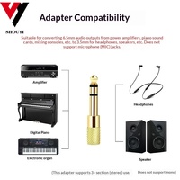 Adaptateur audio BNC Shouyi 65 mm mâle vers 35 mm femelle pour clavier, batterie électronique, piano numérique, haut-parleur, guitare, casque