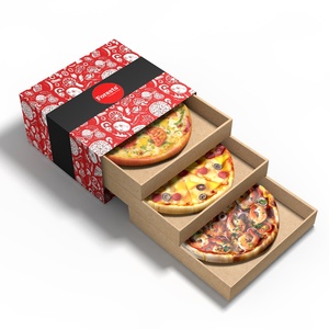Caja de <span class=keywords><strong>Pizza</strong></span> de 3 Capas Impresa Personalizada Premium, Solución de Empaque de Alimentos Corrugado Resistente para la Marca y Entrega de Restaurantes - Product Image 1
