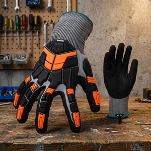 Nouveaux gants de sécurité anti-impact en nitrile A5, résistants aux coupures, respirants, antidérapants, compatibles avec les écrans tactiles, pour la construction - Product Image 3