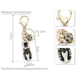 Crystal Football Soccer <b>Shoes</b> Rhinestone Keychains for Car Purse Bag Buckle Pendant Keyrings Key Chains Women Men Gift - Product Image 5