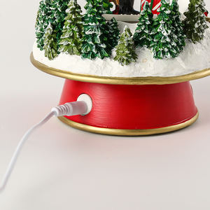 Gran oferta, decoración navideña, regalo artesanal, globo de nieve de Príncipe y árbol con Base de <span class=keywords><strong>tren</strong></span> giratoria - Product Image 3