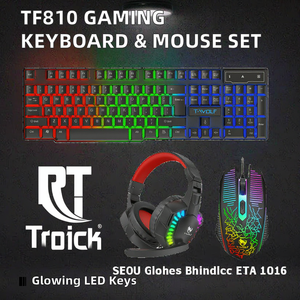 Tf810 Chất Lượng Cao USB Chơi Game Set Màu Có Dây 104 Phím Bàn Phím Với LED Backlit Chuột Headphone Pad Combo - Product Image 3