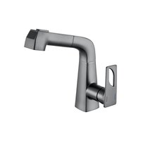 Robinet de lavabo extractible numérique en laiton, personnalisable multicolore, avec affichage numérique, eau chaude et froide, pour salle de bain et hôtel