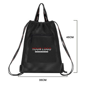 Sac à cordon personnalisé réutilisable en polyester uni avec logo promotionnel, sac de sport en nylon, sac cadeau, sac à dos de sport - Product Image 2