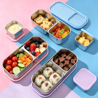 Conteneur à sauce personnalisé mignon en acier inoxydable 304, chauffable et étanche, avec couvercle, pour boîte à bento, directement de l'usine