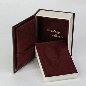 Custom Logo Rectangle Vintage Book-Shaped Velvet Jewelry <b>Box</b> Magnetic Closure Flip Ring <b>Earrings</b> Necklaces Packaging <b>Gift</b> Luxury - Product Image 5