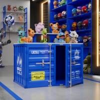 Conteneur en fer de stockage double face de marque de mode créative Vitrine de style industriel pour les ensembles de meubles de bar Présentoir de magasin