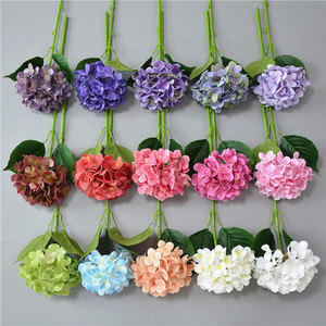 <b>Artificial</b> <b>Hydrangea</b> Single Stem 72 Heads Silk Flower 65cm Tall Wedding Home Decor Outdoor Props - Product Image 1